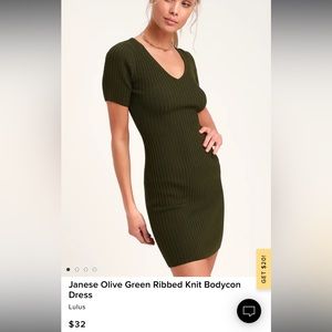 Lulus Janese Olive Green Bodycon Dress